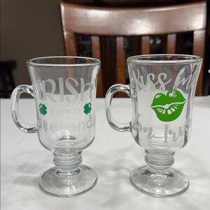 (2) nicely deigned Libby Irish Coffee mugs.